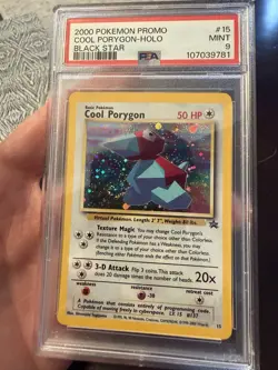 PSA 9 Cool Porygon Wotc Black Star Pokemon Tcg Promo Swirl - Image 1