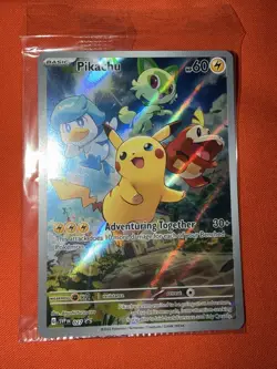 Pikachu Sealed Promo SVP 027 Paldea Evolved ETB Black Star Promo Pokemon Card NM - Image 1