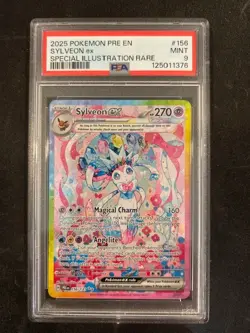 2025 Pokemon SV Prismatic Evolutions PRE EN Sylveon ex SIR #156/131 PSA 9 - Image 1