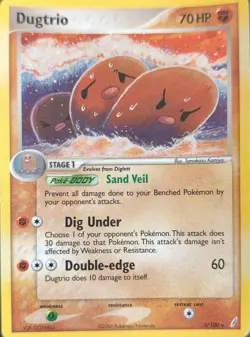 Dugtrio Holo EX Crystal Guardians 5/100 Rare Pokemon Card LP EXCELLENT - Image 1