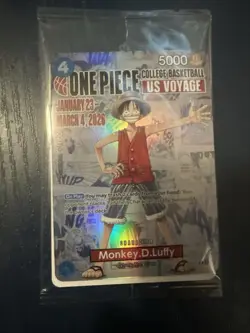 One Piece Monkey.D.Luffy College Basketball US Voyage Promo Card Sealed Rutgers - Image 1