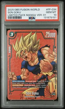 Dragon Ball Super Fusion World Limited Manga Pack 01 Son Goku Alt Art PSA 10 - Image 1