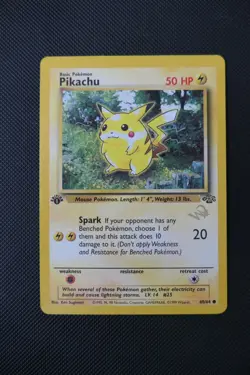 Pokemon TCG Pikachu 1st Edition Jungle 60/64 Duelist Promo Gold W Stamp Card - Image 1