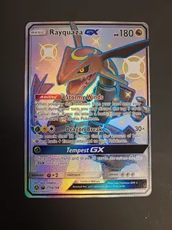 Rayquaza GX 177a/168 Hidden Fates Alternate Art Shiny Pokemon Card - Image 1