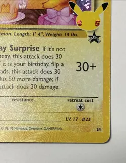 Birthday Pikachu - Celebrations Classic Collection #24 - Black Star Promo - NM/M - Image 3