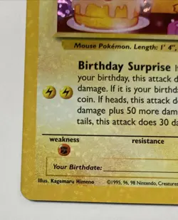 Birthday Pikachu - Celebrations Classic Collection #24 - Black Star Promo - NM/M - Image 4