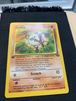 Mankey 55/64 1st Edition Common Pokemon Card - 1999 Jungle set - HP/MP - Image 2