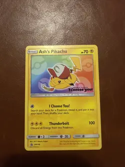 Pokemon Pikachu TCG Card Ash's Pikachu SM108 Promo, Near Mint. - Image 3