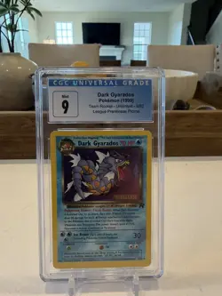 CGC 9 MINT Dark Gyarados 1999 Team Rocket Prerelease 8/82 Holo Pokemon Card - Image 1