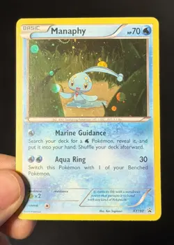 *Partial HD SWIRL* Manaphy XY190 XY Pokemon Cosmos Holo Black Star Promo LP - Image 1