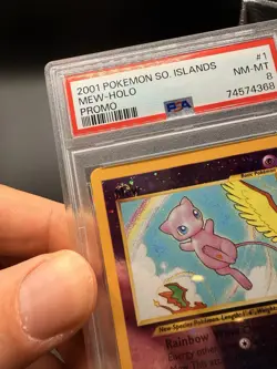 Pokemon TCG Southern Islands Mew 1/18 Reverse Holo PSA 8 NM-MT Double Swirls - Image 3