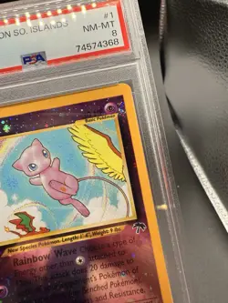 Pokemon TCG Southern Islands Mew 1/18 Reverse Holo PSA 8 NM-MT Double Swirls - Image 5