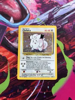 Pokemon TCG Clefairy Base Set 5/102 Holo Unlimited Holo Rare LP+/NM - Image 1