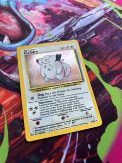 Pokemon TCG Clefairy Base Set 5/102 Holo Unlimited Holo Rare LP+/NM - Image 3