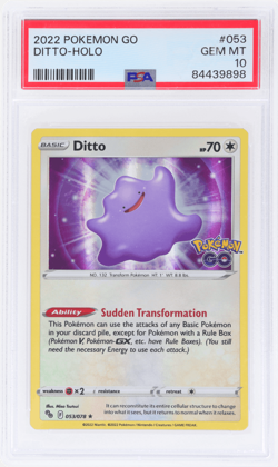 2022 Pokemon Go Ditto Holo #53 PSA 10 - Image 1