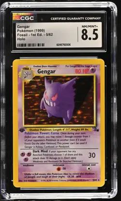 Gengar 5/62 Holo Fossil - 1st Ed. Pokemon CGC 8.5 Nm/mint+ *006 - Image 1