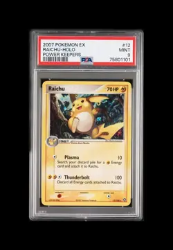 2007 POKEMON EX POWER KEEPERS #12 RAICHU-HOLO PSA 9 - Image 1
