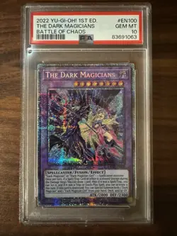 Yu-Gi-Oh! PSA 10 GEM MINT The Dark Magicians Starlight Rare BACH-EN100 1st Ed - Image 1