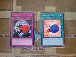 YUGIOH SKULL DICE NM + GRACEFUL DICE GLD4 COMMON LIMITED ED VLP - Image 1