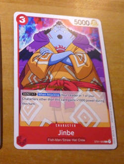 ONE PIECE ENGLISH CARD SUPER PRE-RELEASE GAME CARTE JINBE ST01-005 ST EN NM - Image 1