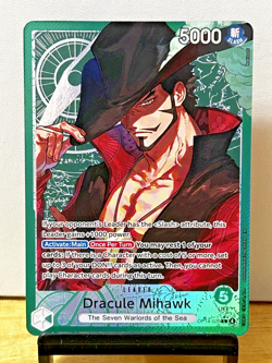One Piece - The Azure Sea's Seven Dracule Mihawk Leader OP14-020 Alternate Art - Image 1