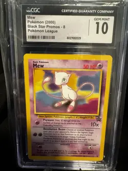 2000 Pokemon League Black Star Promo MEW Non Holo #8 CGC 10 GEM MINT - Image 1