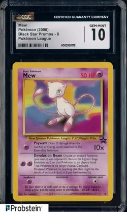 2000 Pokemon TCG Black Star Promo Pokemon League #8 Mew CGC 10 GEM MINT - Image 1