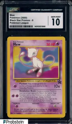 2000 Pokemon TCG Black Star Promo Pokemon League #8 Mew CGC 10 GEM MINT - Image 1