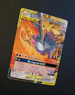 2018 Pokemon TCG Moltres Zapdos Articuno GX 44/68 Hidden Fates Holo - NM/Mint - Image 2