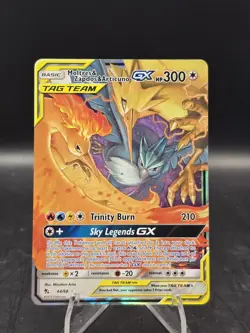 Pokemon TCG Moltres Zapdos Articuno GX 44/68 Hidden Fates Full Art Holo NM - Image 1