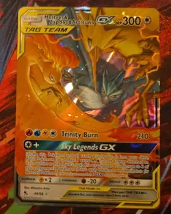 Pokemon TCG Moltres & Zapdos & Articuno GX Hidden Fates Card 44/68 NM Condition - Image 1