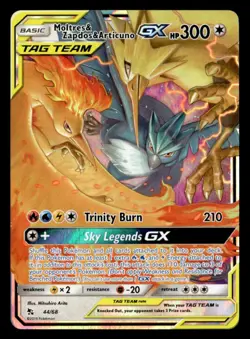 Moltres & Zapdos & Articuno GX Ultra Rare Hidden Fates 44/68 NM Pokemon TCG - Image 1