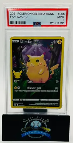 2021 Pokemon Pikachu 005/025 Celebrations Full Art - PSA 9 MINT - Image 1