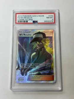 Pokemon N’s Resolve 232/236 Full Art Holo Sun & Moon Cosmic Eclipse - Image 1