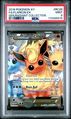 Pokemon PSA9 Flareon EX FA 2016 RC28/RC32 Generation Radiant Collection English - Image 1