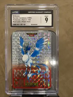Pokemon: Articuno Part 2 #144 Red Japanese Prism 1996 Bandai Carddass - CGC 9 - Image 1