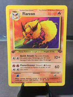 Pokemon TCG Flareon #19/64 Jungle Set 1st Edition Non-Holo WOTC Vintage 1999 - Image 1