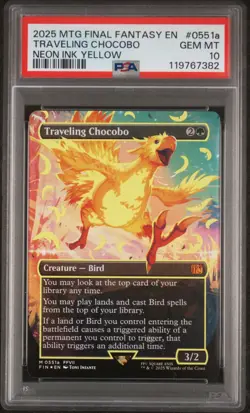 2025 MTG FINAL FANTASY #0551A TRAVELING CHOCOBO PSA 10 - Image 1