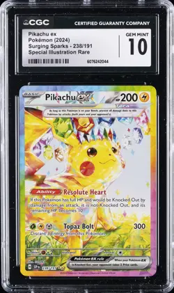 2024 POKEMON SPECIAL ILLUSTRATION RARE #238/191 PIKACHU EX CGC 10 GEM MINT - Image 1