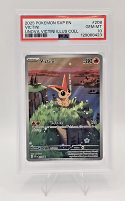 2025 POKEMON SVP EN-SV BLACK STAR PROMO #208 VICTINI PSA 10 - Image 1