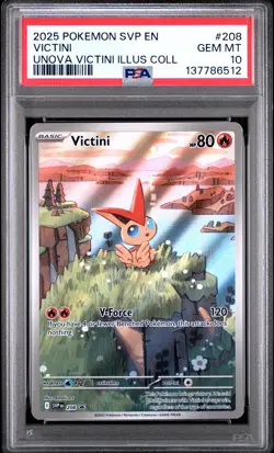 2025 POKEMON SVP EN-SV BLACK STAR PROMO #208 VICTINI PSA 10 - Image 1