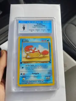 Krabby Pokemon 1999 Fossil 1st Edition 51/62 - CGC 9 Mint - Image 1