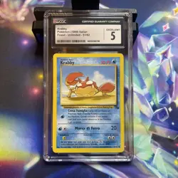 Krabby 51/62 1999 Pokemon Fossil 1st Edition CGC 7 NM PSA - Image 1