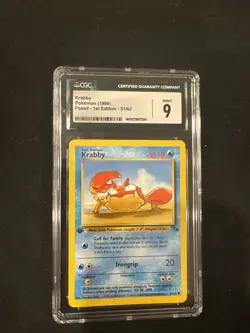 Krabby Pokemon 1999 Fossil 1st Edition 51/62 - CGC 9 Mint - Image 1