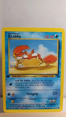 Krabby 1st Edition [LP] - Pokemon TCG Fossil 51/62 [Common] - Image 1