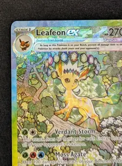 Leafeon ex 144/131 Prismatic Evolutions SIR Pokemon TCG Card NM - Image 2