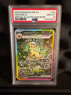 Pokemon TCG Leafeon EX 144/131 PSA 10 GEM MINT Prismatic Evolutions SIR - Image 1