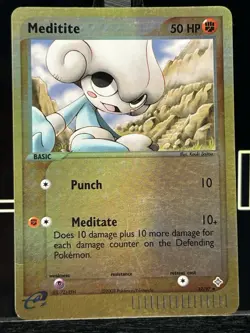 Meditite 37/97 Reverse Holo EX Dragon Uncommon Pokemon Card - Image 3