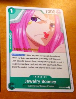 ONE PIECE ENGLISH CARD GAME SUPER PRE-RELEASE CARTE JEWELRY ST02-007 ST TCG NM - Image 1