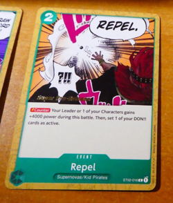 ONE PIECE ENGLISH CARD GAME SUPER PRE-RELEASE CARTE REPEL ST02-016 ST TCG NM - Image 1